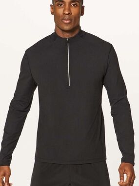 Lululemon Surge Warm 1/2 Zip Mens Size Medium Black